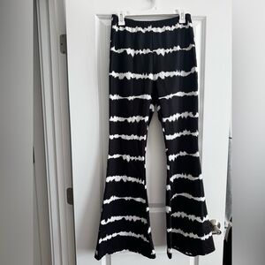 Shein Black and White Striped Flare Bottoms